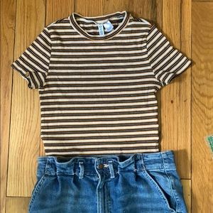 Striped H&M t-shirt (medium crop)